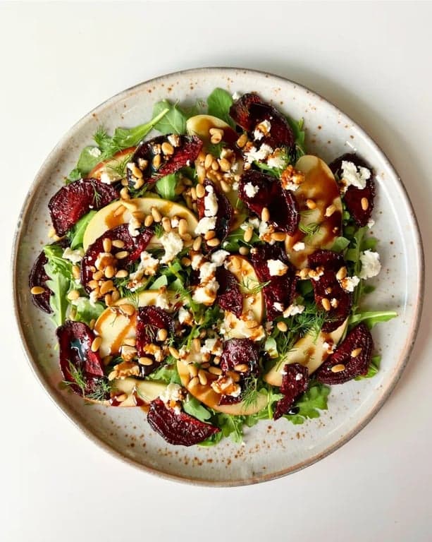 Roasted Beet & Apple Salad with Balsamic Glaze